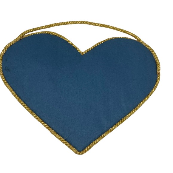 Vintage Handmade Stitched Heart Wall Hanging Joy To The World Music Pocket - Picture 2 of 16